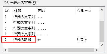 ツリーの表示画面1