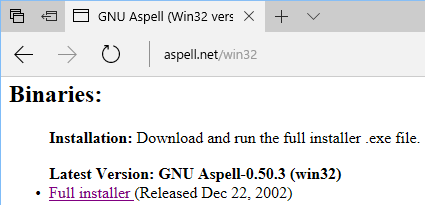 Aspellダウンロード先